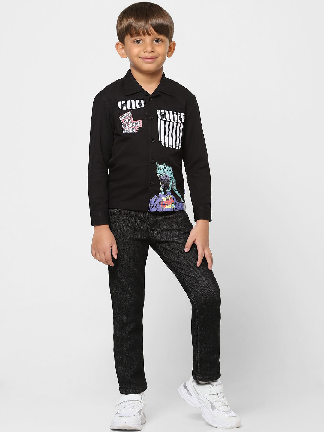 BOYS X ANIMAL PLANET Black Graphic Patch Pocket Shirt