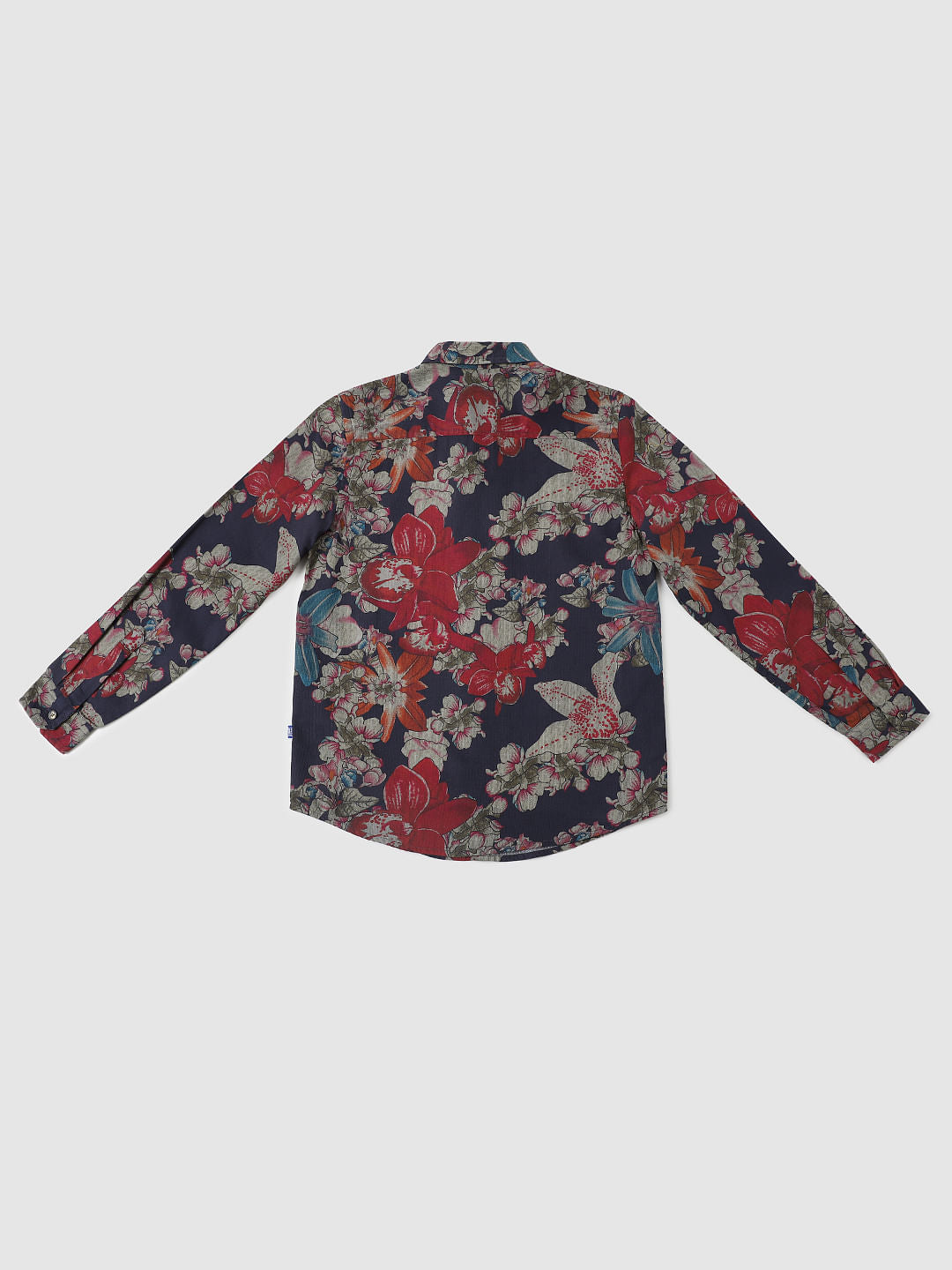 BOYS Red Floral Full Sleeves Shirt