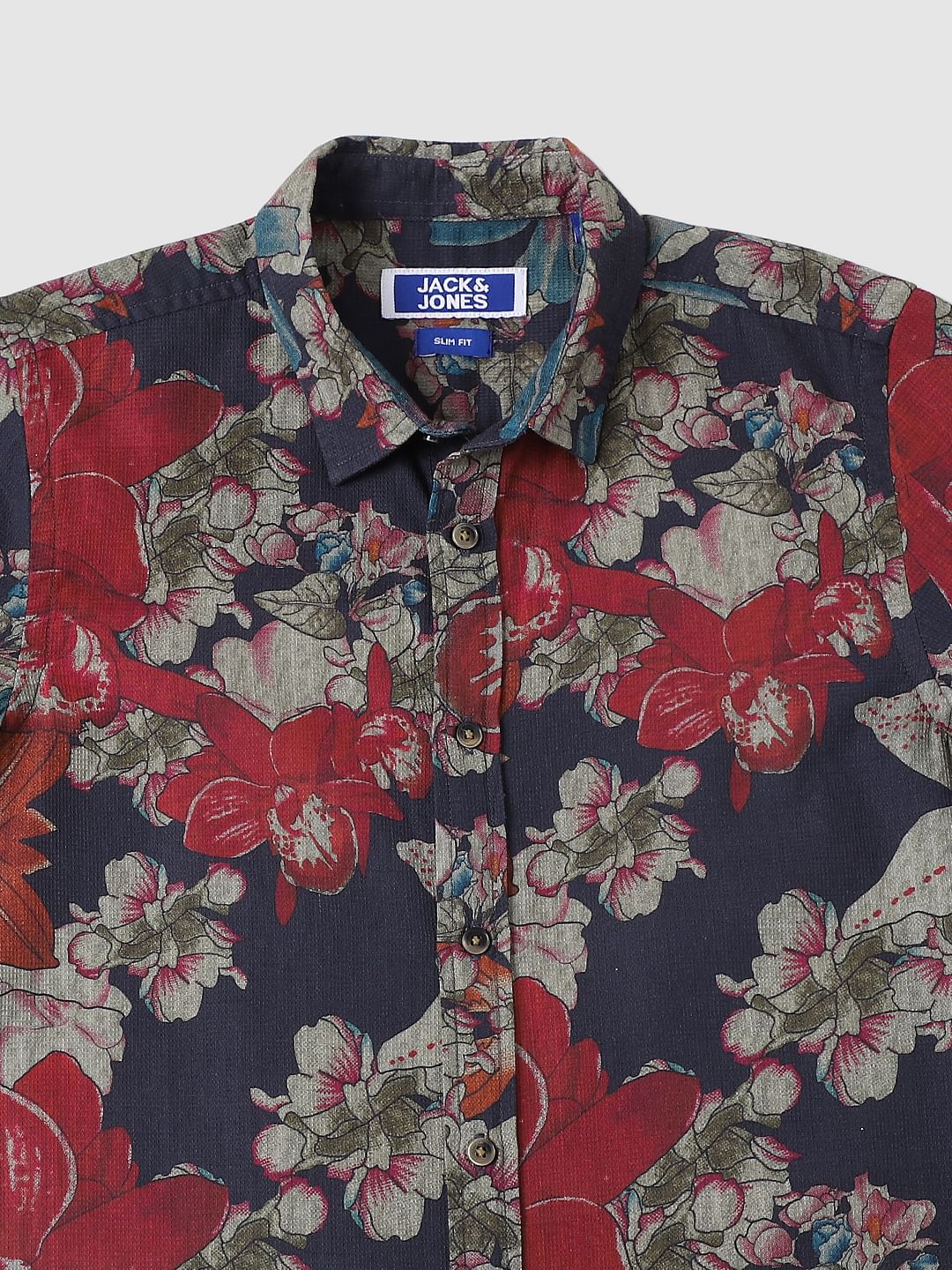 BOYS Red Floral Full Sleeves Shirt