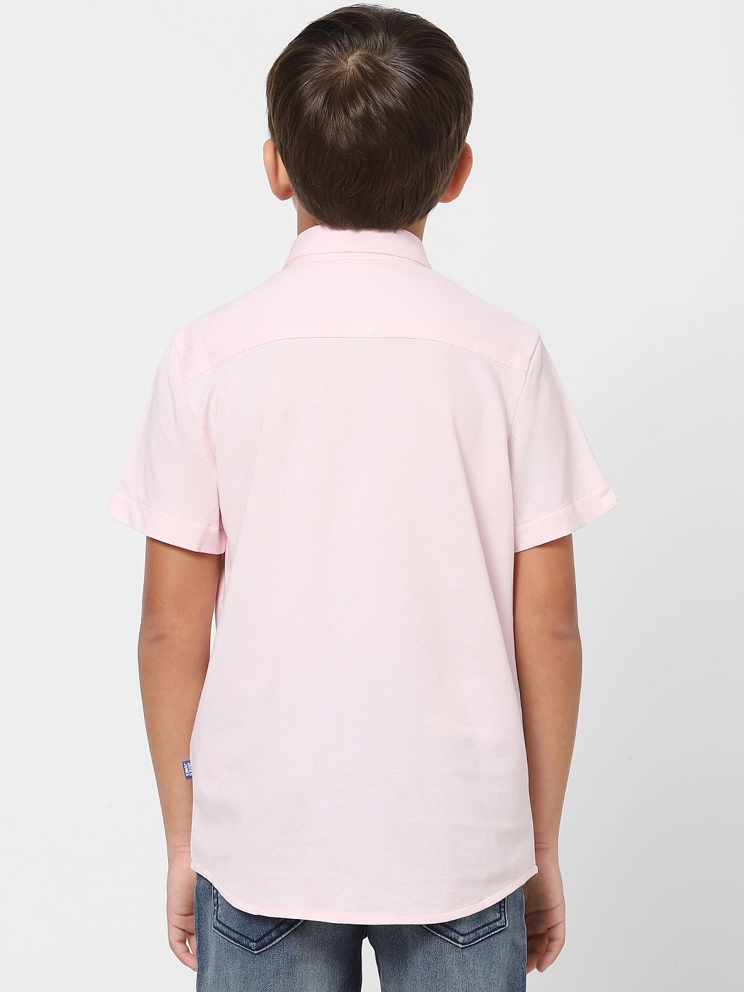 Boys Pink Half Sleeves Shirt