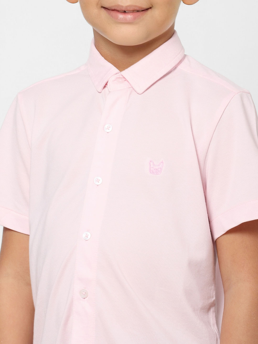 Boys Pink Half Sleeves Shirt