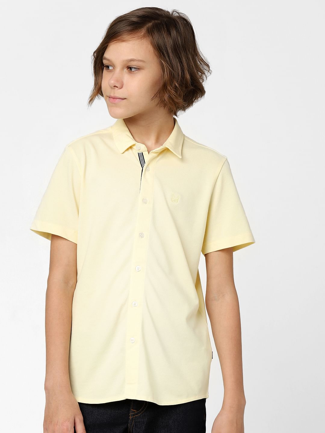 Boys Yellow Half Sleeves Shirt