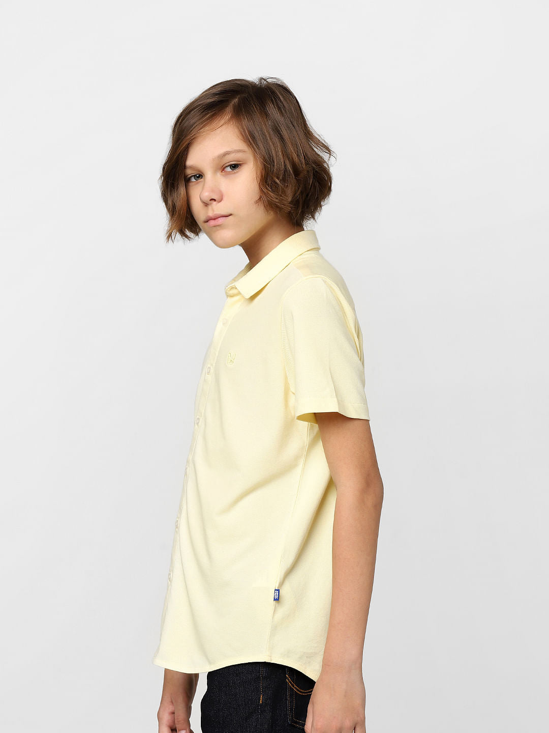 Boys Yellow Half Sleeves Shirt