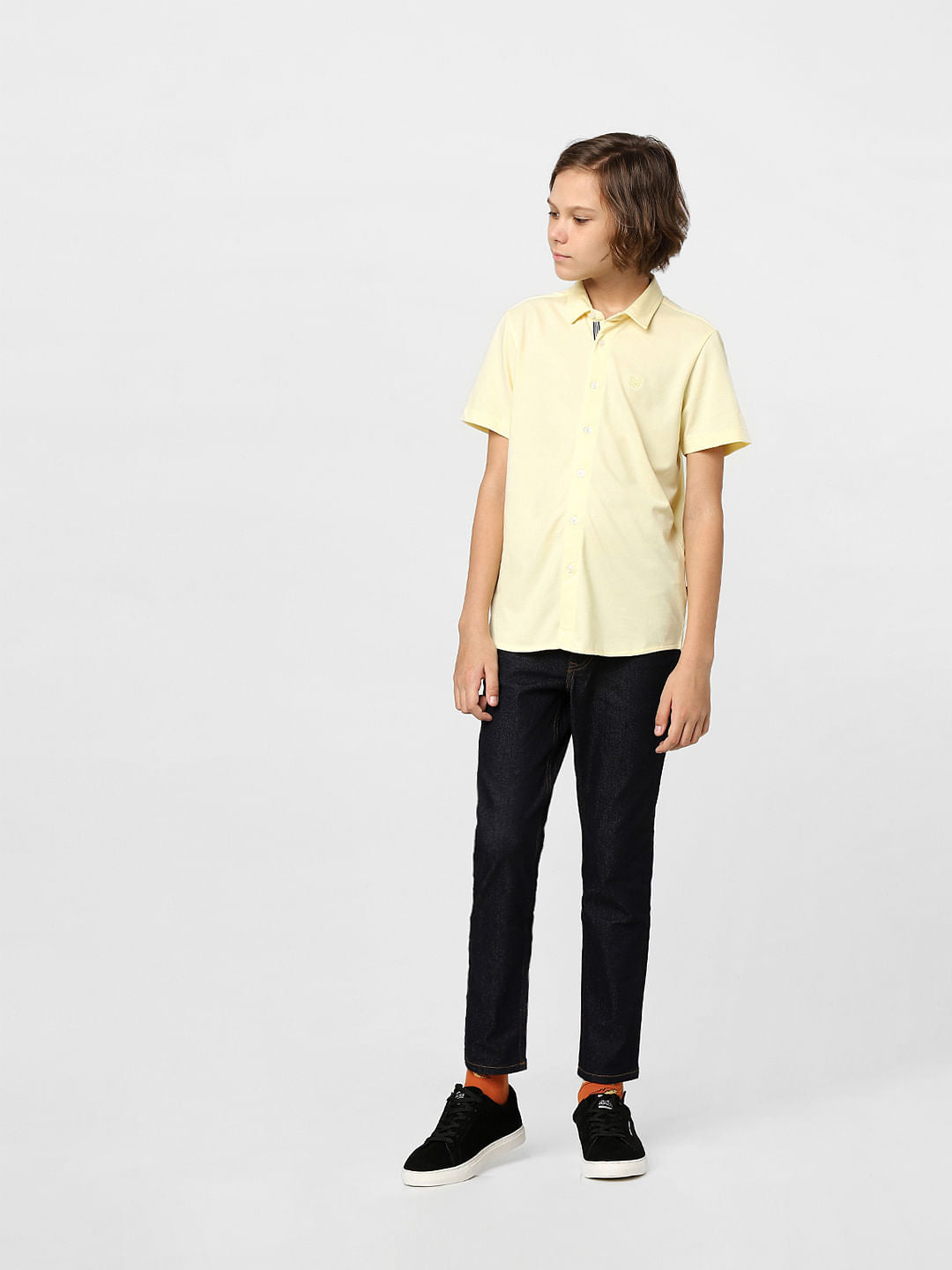 Boys Yellow Half Sleeves Shirt