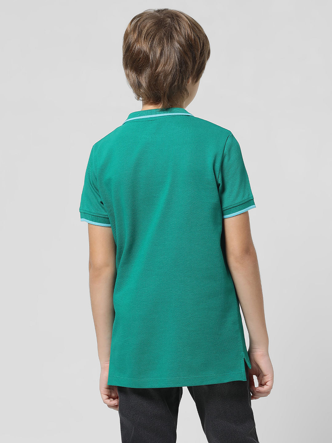 Green Applique Print Polo T-shirt