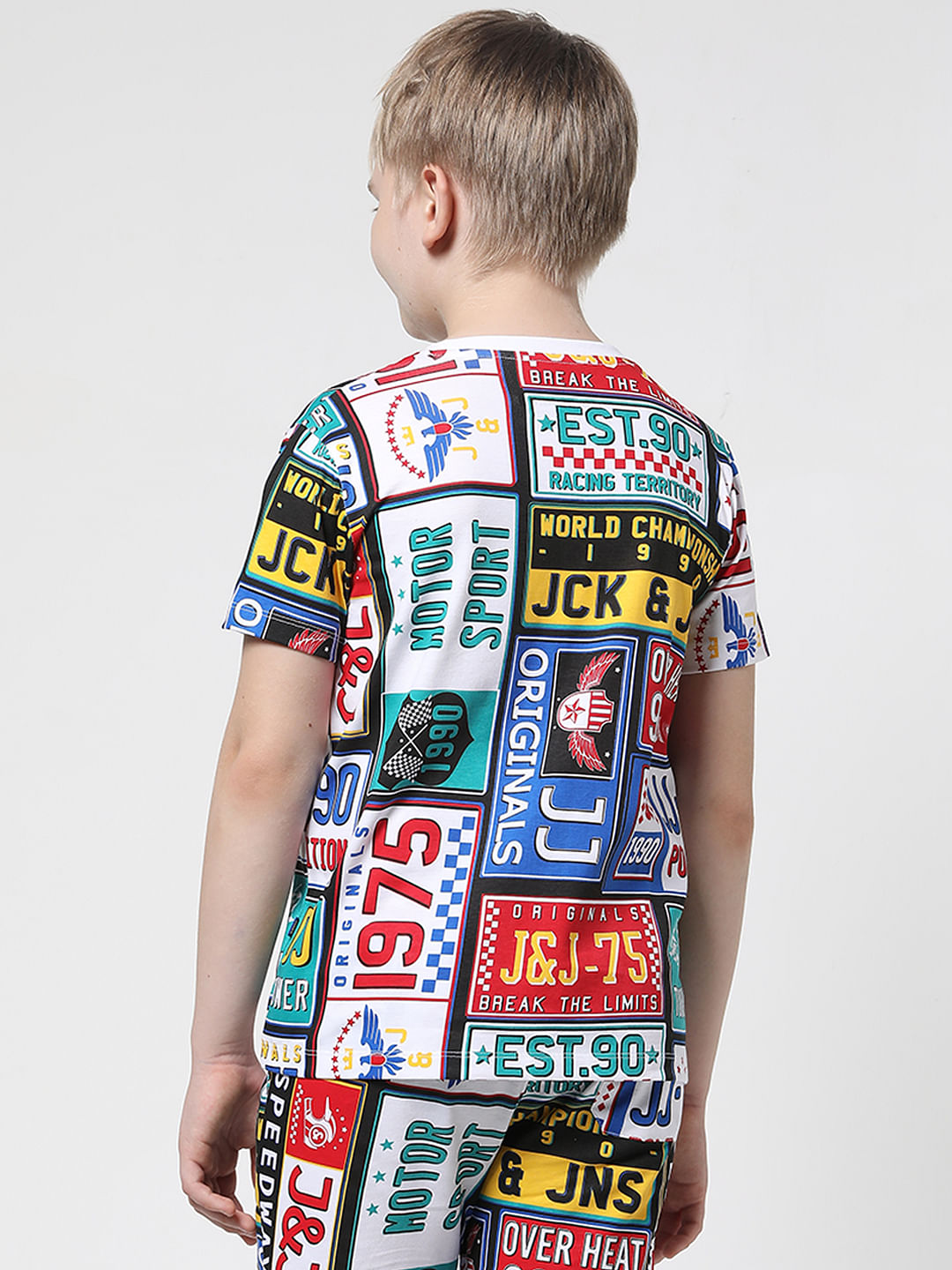 JACK&JONES JUNIOR X MOTOR MUNCHKINS WHITE PRINTED T-SHIRT
