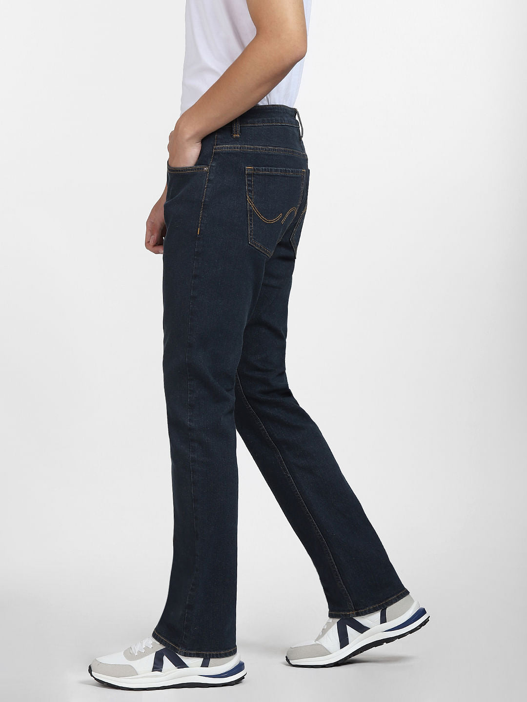 Blue Mid Rise Clark Regular Jeans