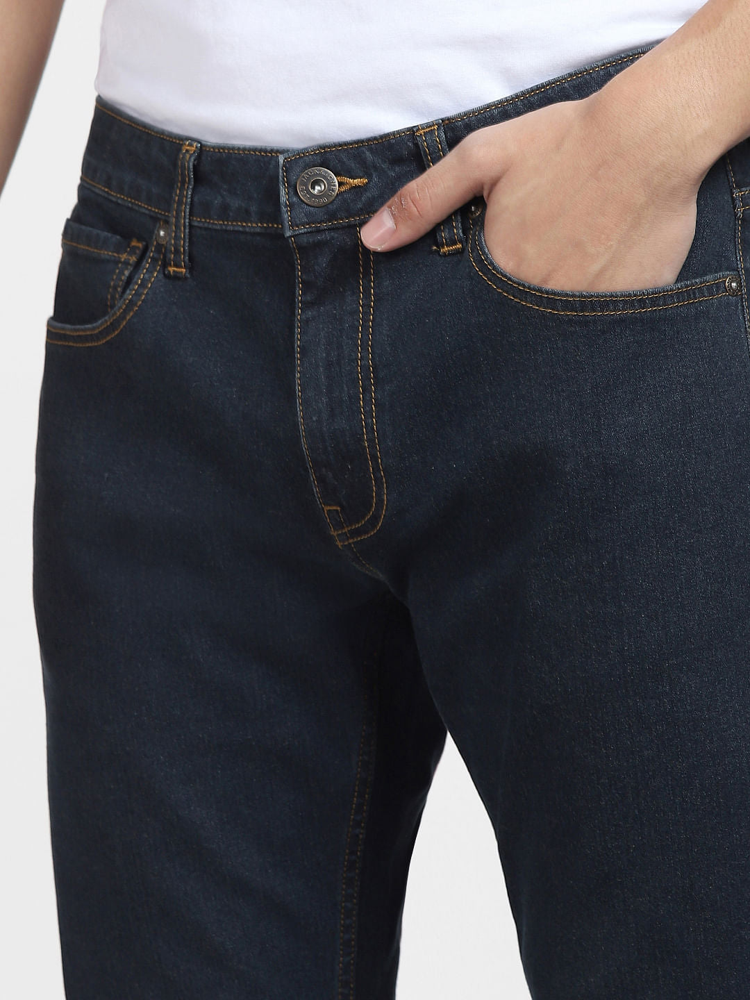 Blue Mid Rise Clark Regular Jeans