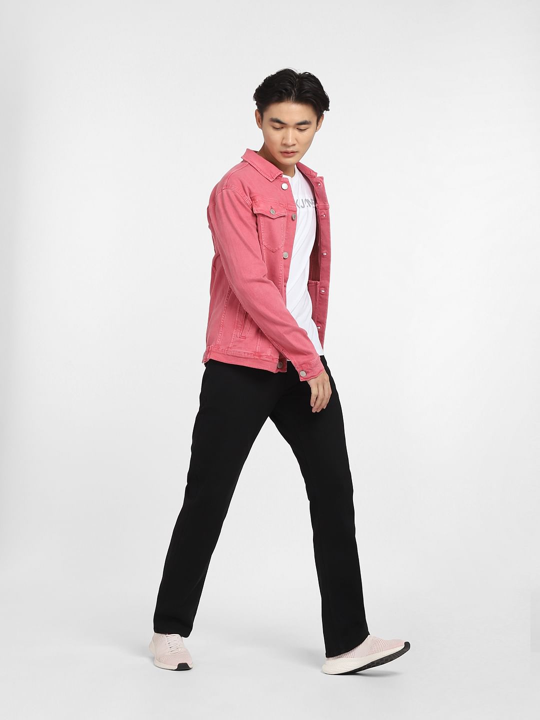 Black Mid Rise Clark Straight Fit Jeans