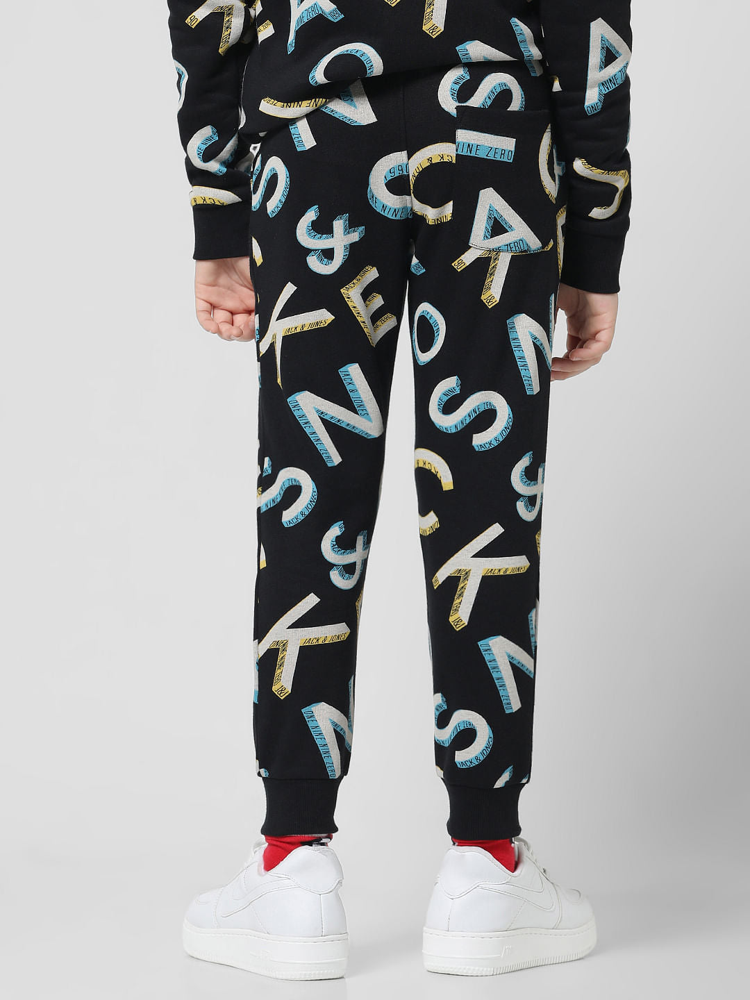 Black Mid Rise Logo Print Sweatpants