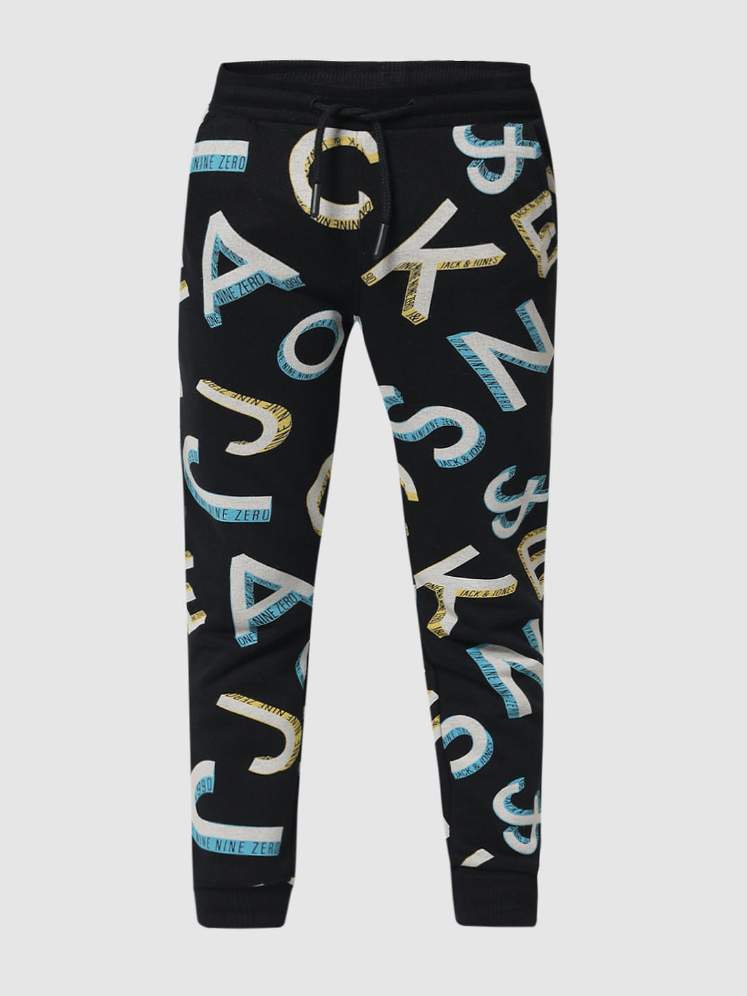 Black Mid Rise Logo Print Sweatpants