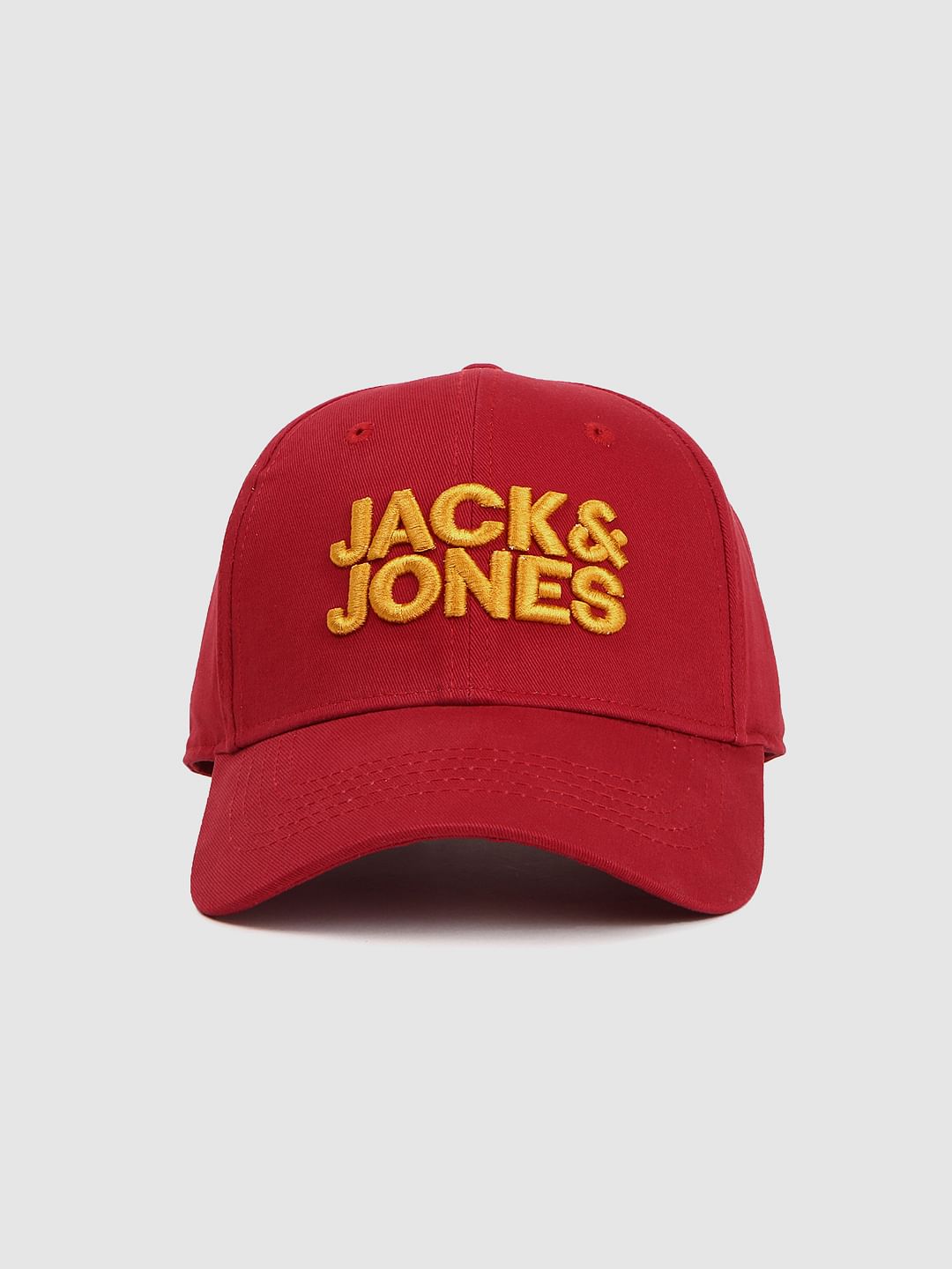 Red Logo Print Baseball Cap