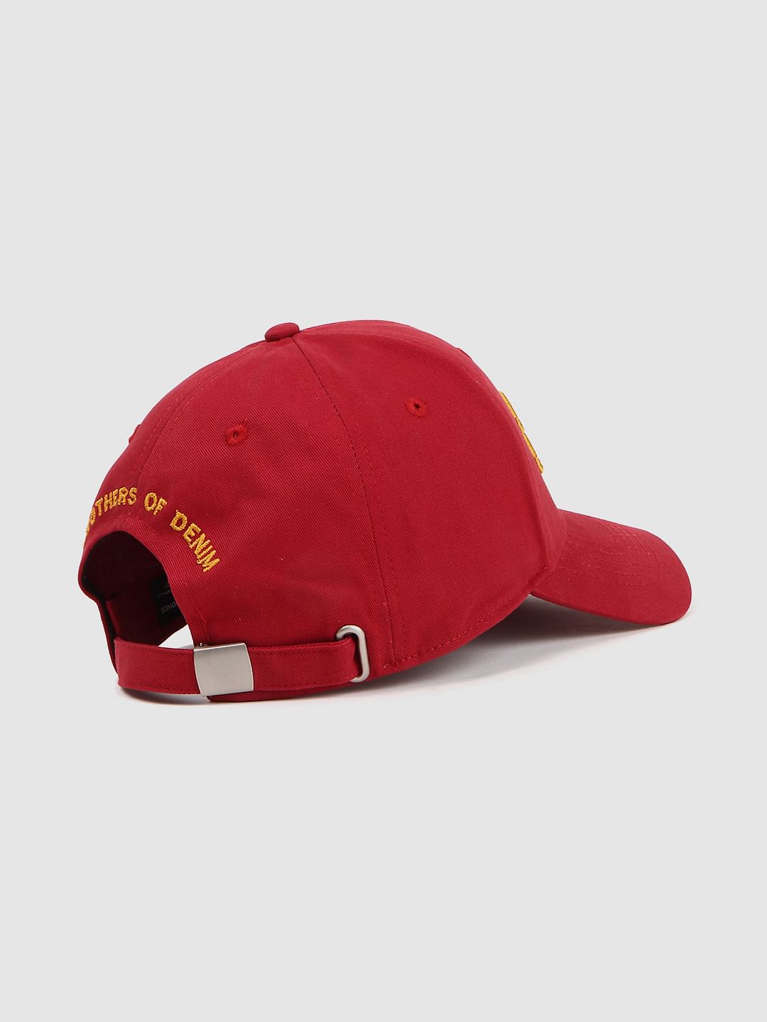Red Logo Print Baseball Cap