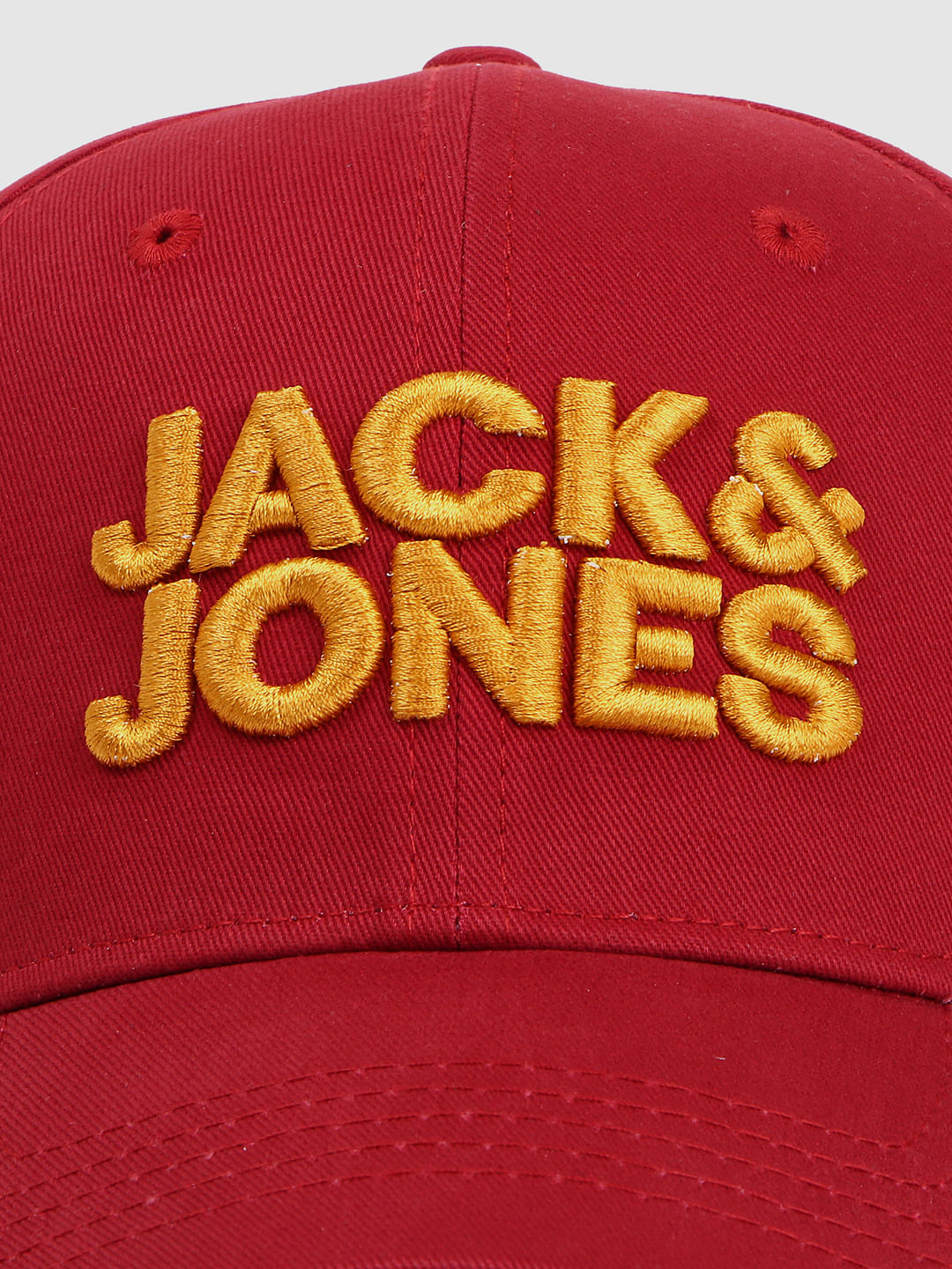 Red Logo Print Baseball Cap