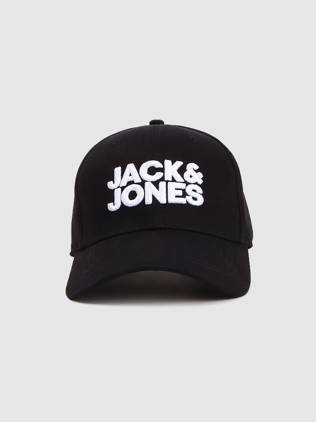 Black Logo Print Baseball Cap
