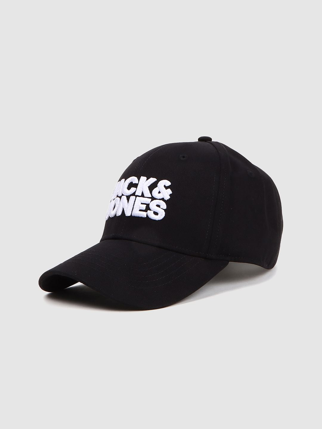 Black Logo Print Baseball Cap