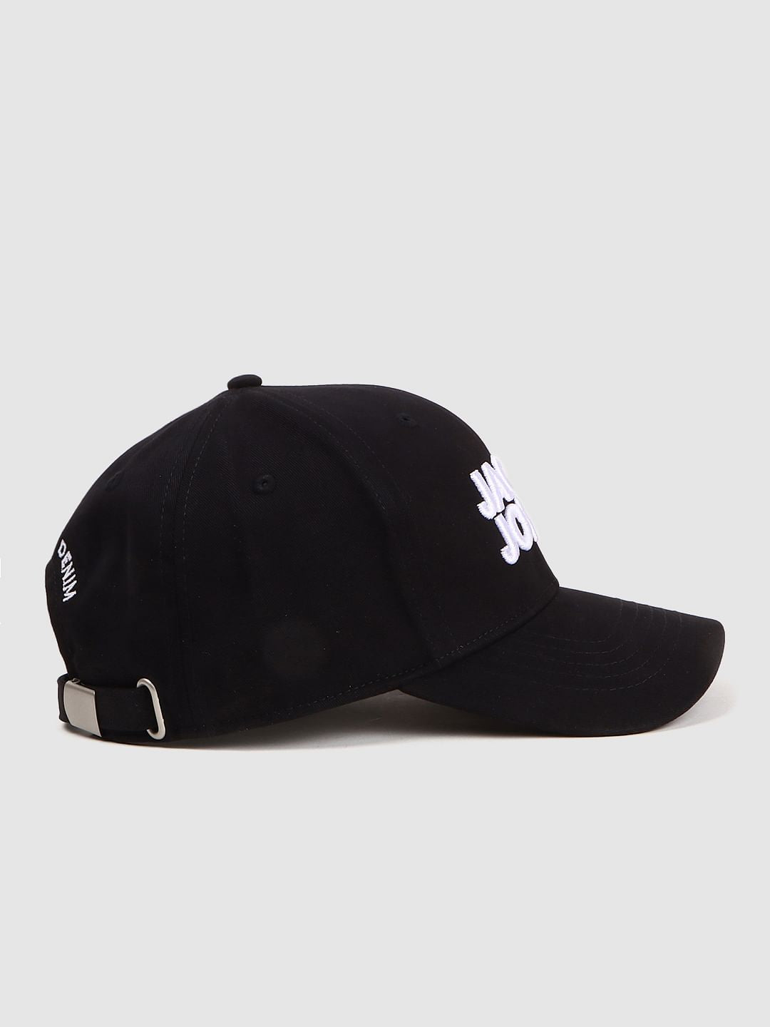 Black Logo Print Baseball Cap