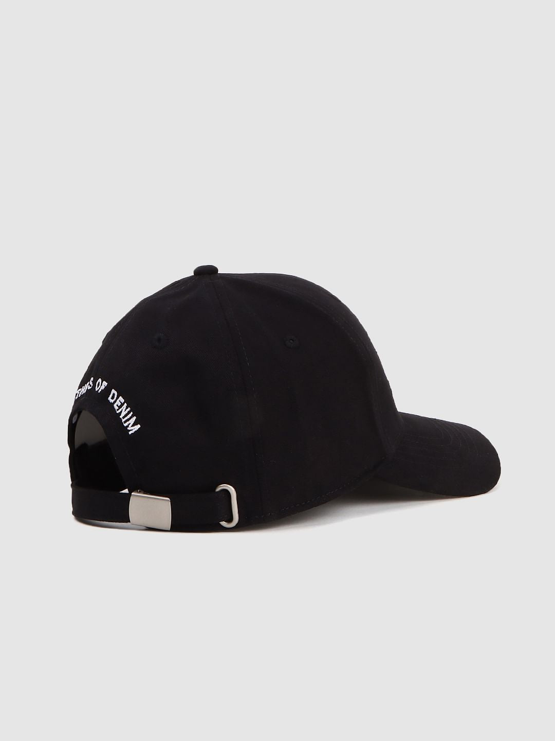 Black Logo Print Baseball Cap