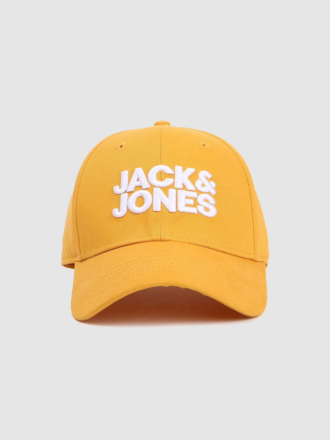 Yellow Logo Print Baseball Cap
