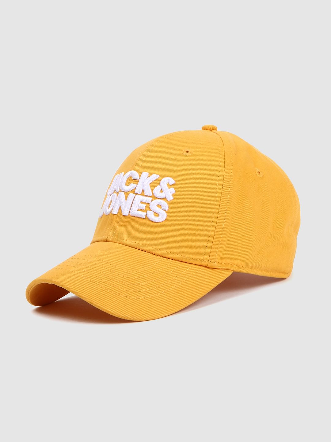 Yellow Logo Print Baseball Cap