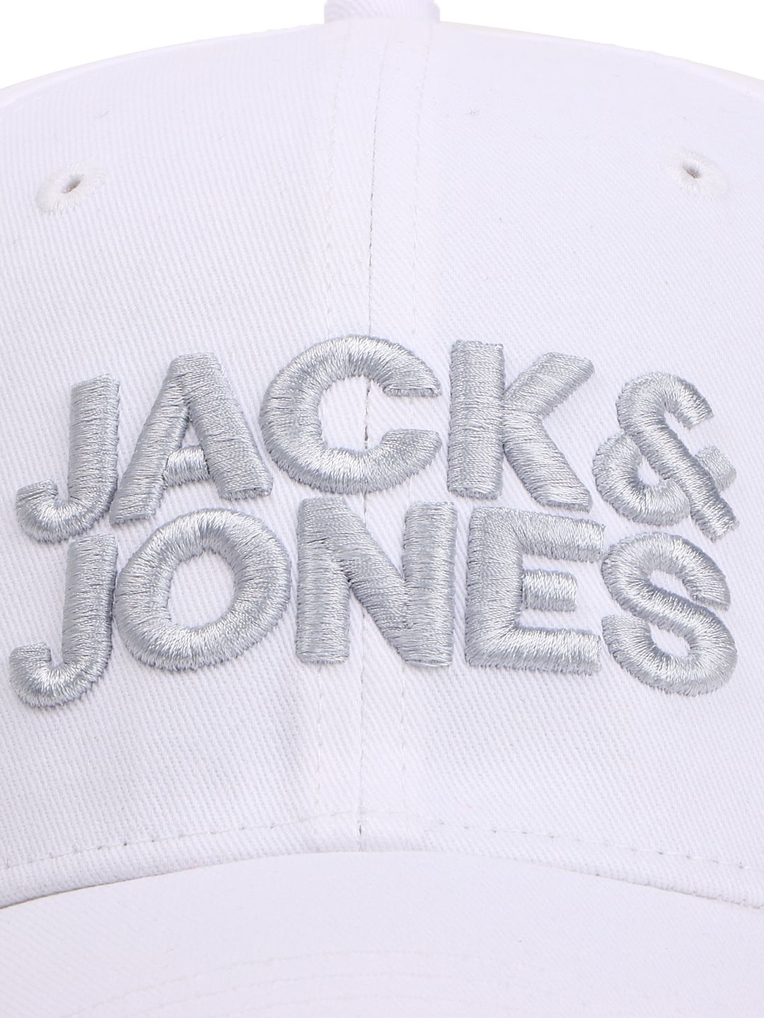 White Logo Print Baseball Cap