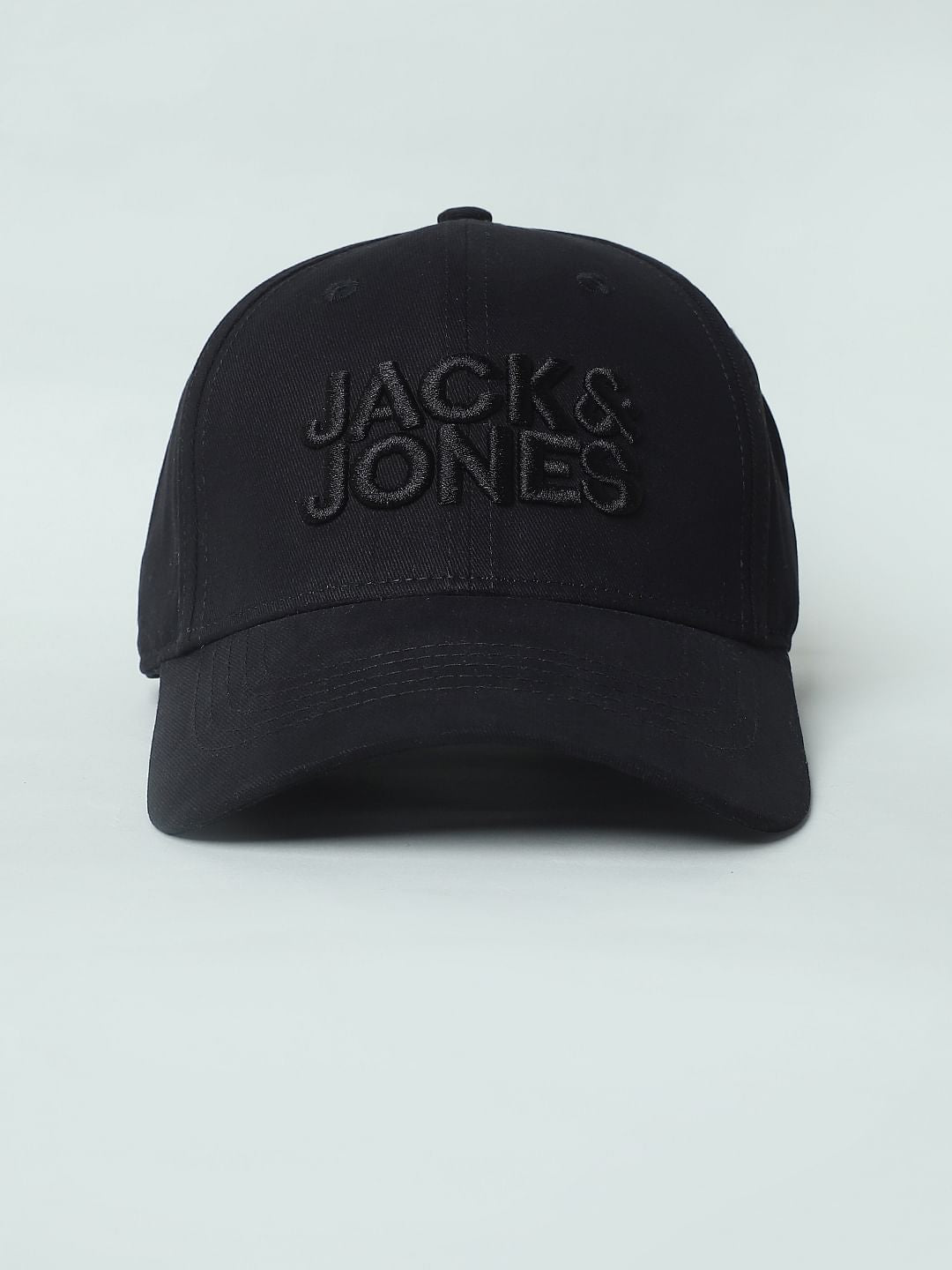 Black Logo Print Baseball Cap
