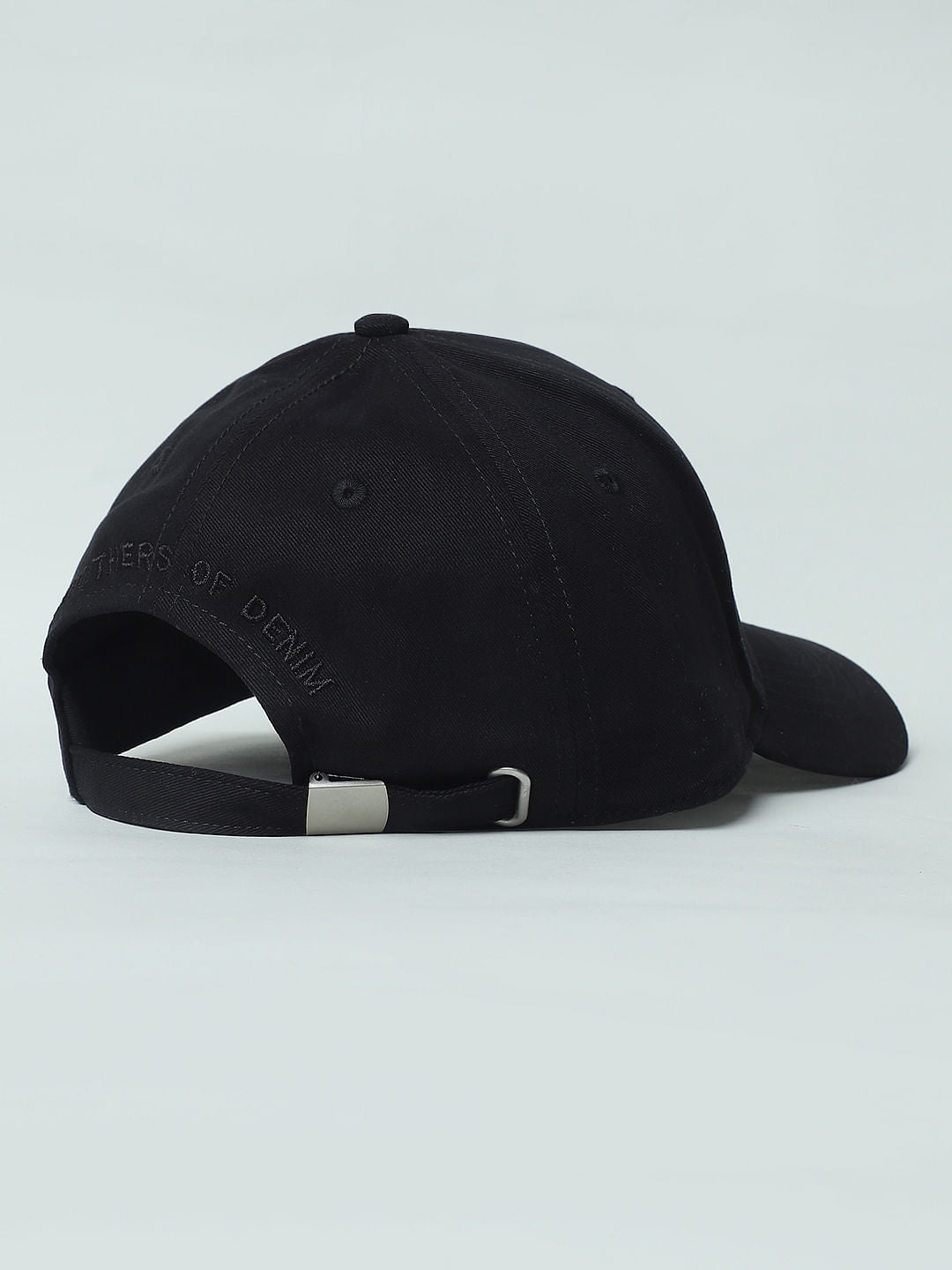 Black Logo Print Baseball Cap