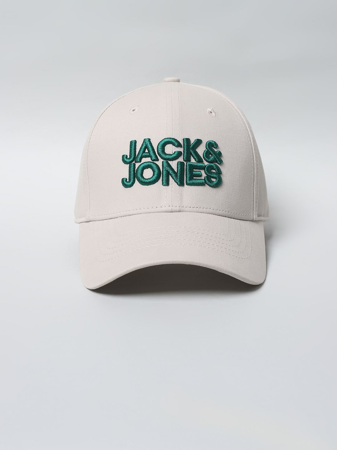 Beige Embroidered Logo Baseball Cap