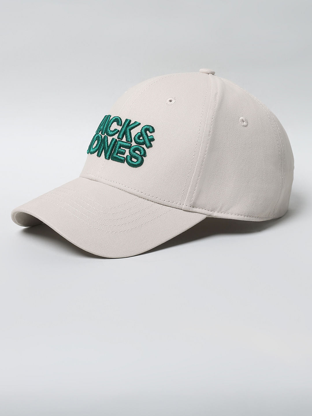 Beige Embroidered Logo Baseball Cap