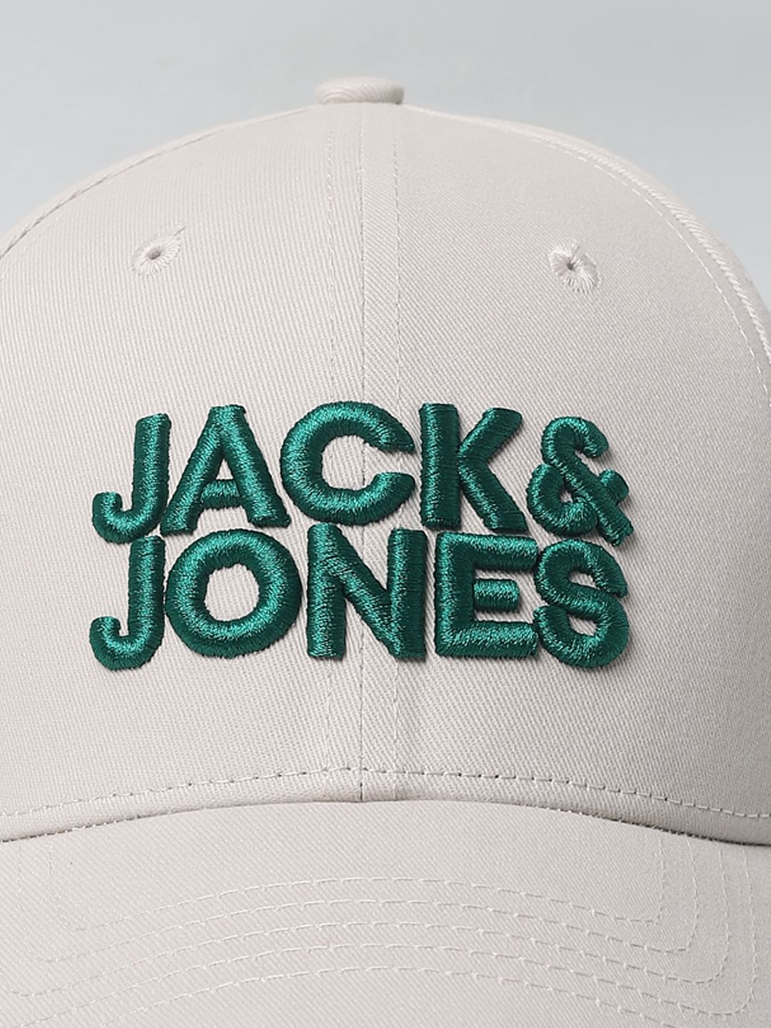 Beige Embroidered Logo Baseball Cap