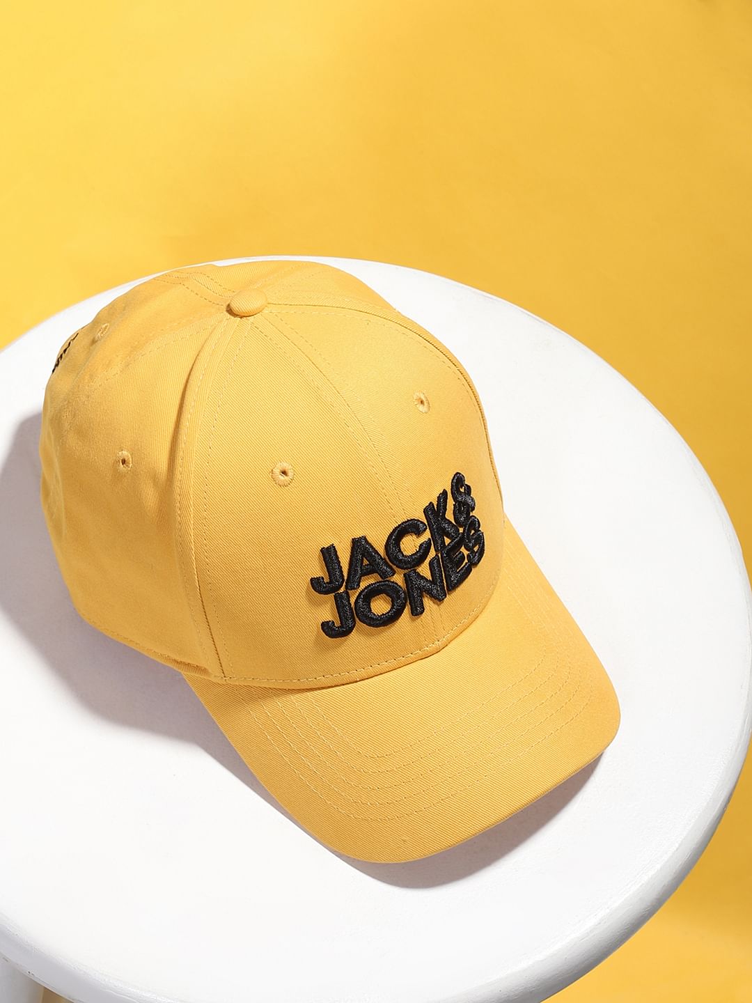 Yellow Embroidered Logo Baseball Cap