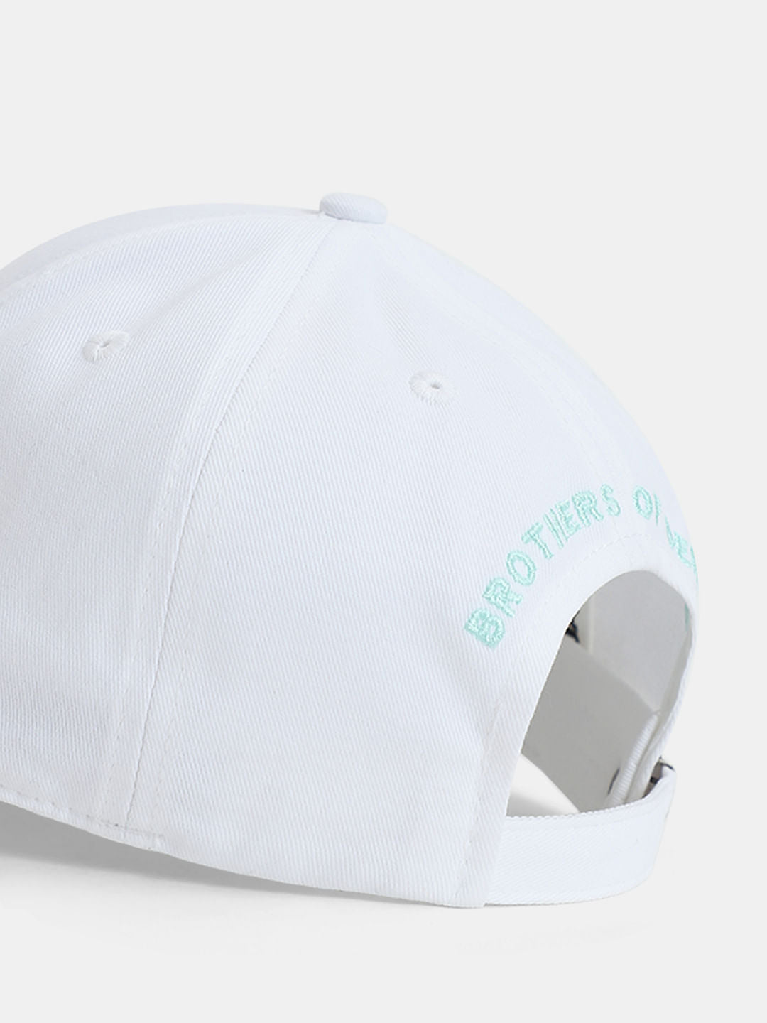 White Logo Print Baseball Cap