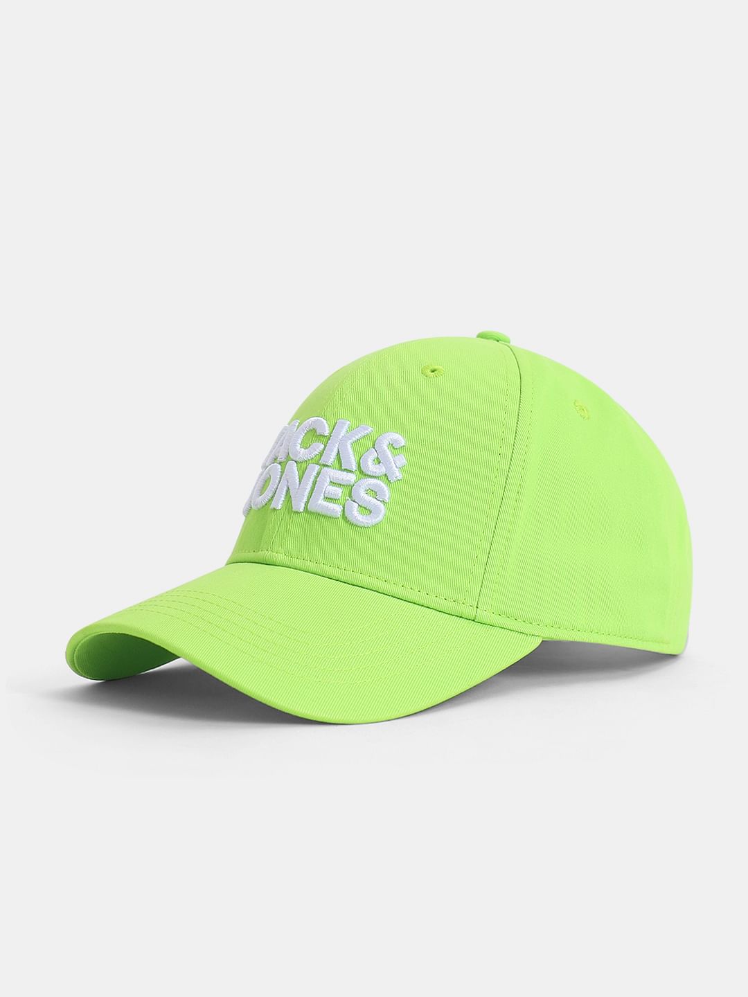 Neon Green Logo Print Baseball Cap