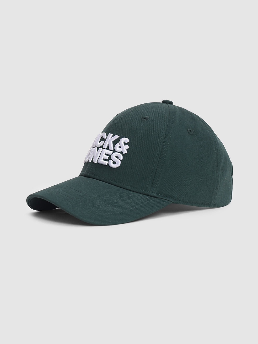 Green Embroidered Logo Print Cap