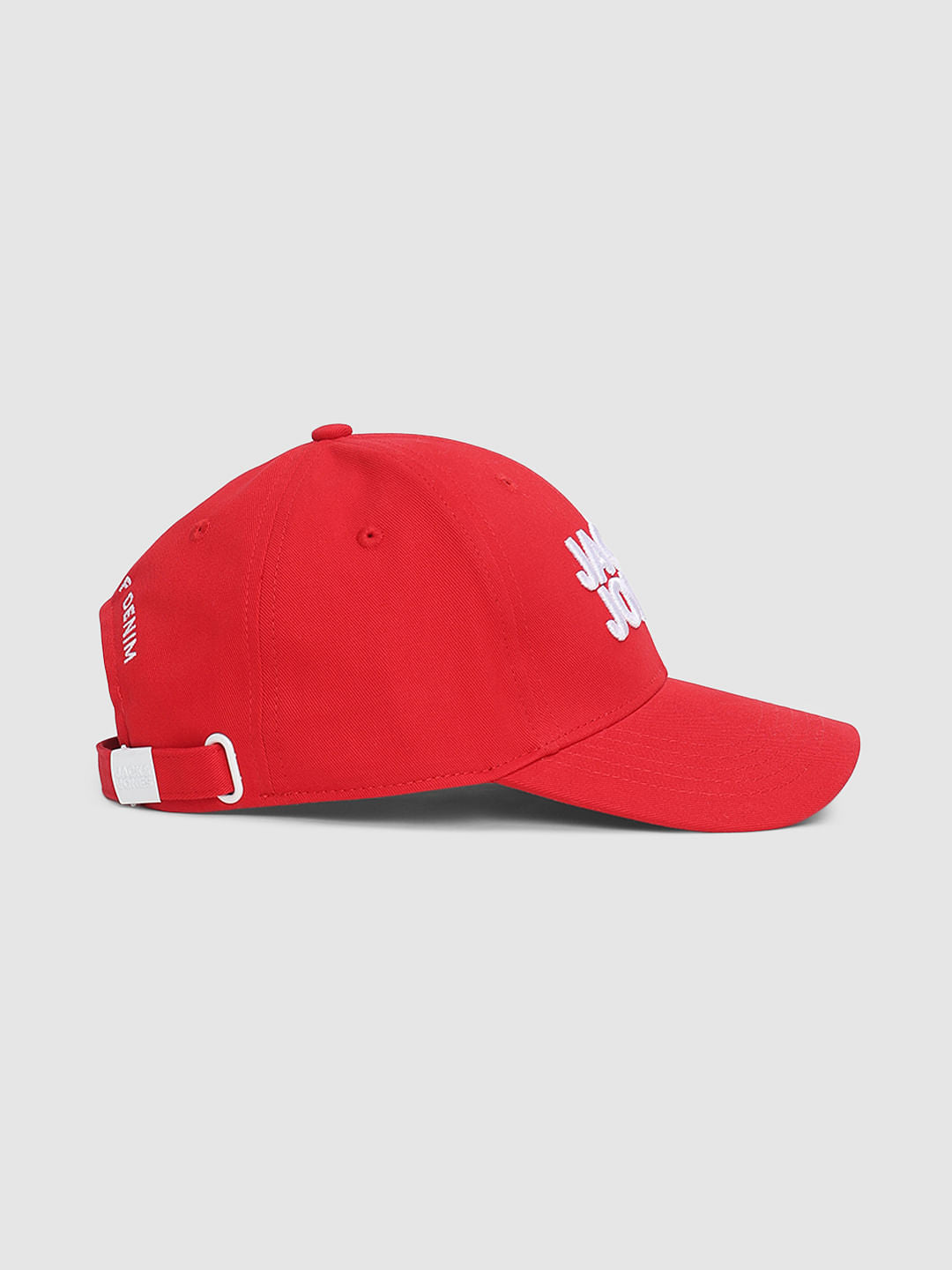 Red Embroidered Logo Print Cap