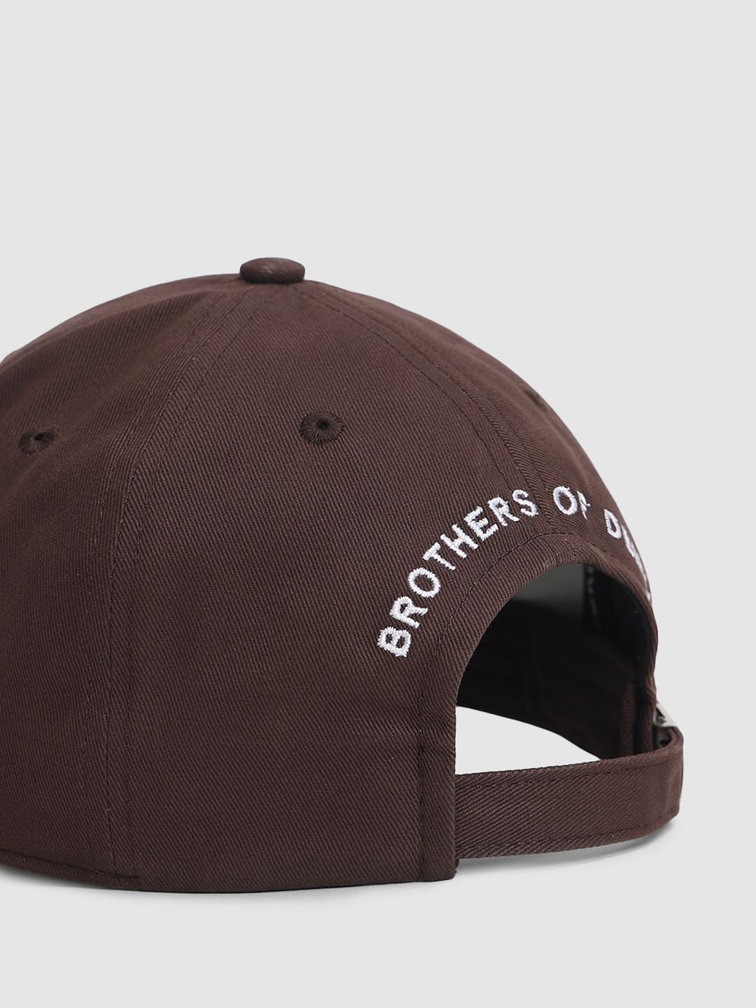 Dark Brown Embroidered Logo Print Cap