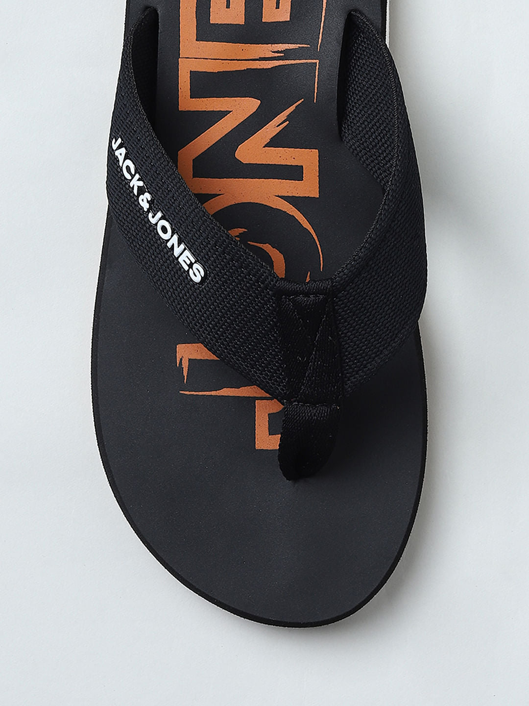BLACK LOGO PRINT FLIP FLOPS