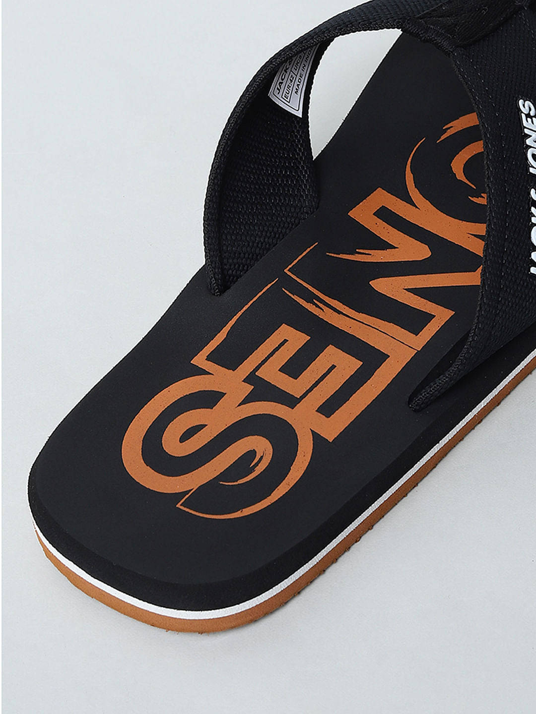 BLACK LOGO PRINT FLIP FLOPS