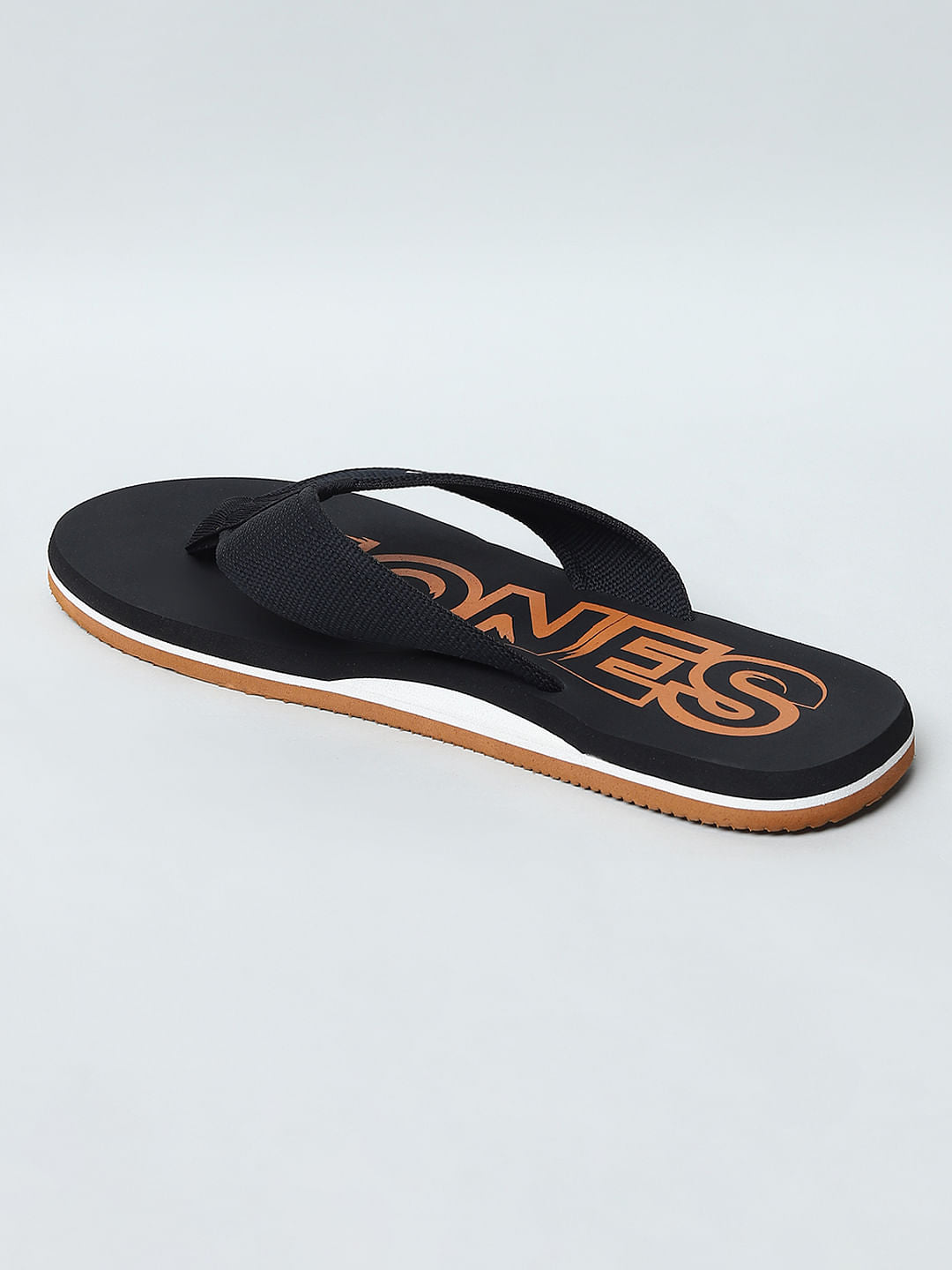 BLACK LOGO PRINT FLIP FLOPS