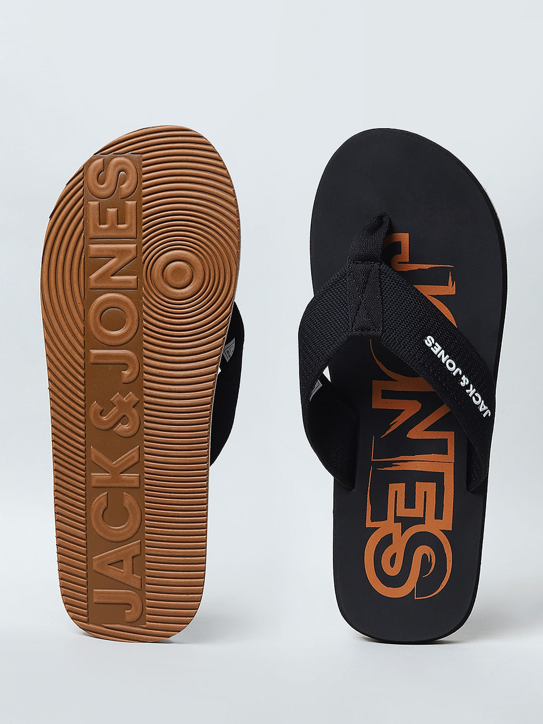 BLACK LOGO PRINT FLIP FLOPS