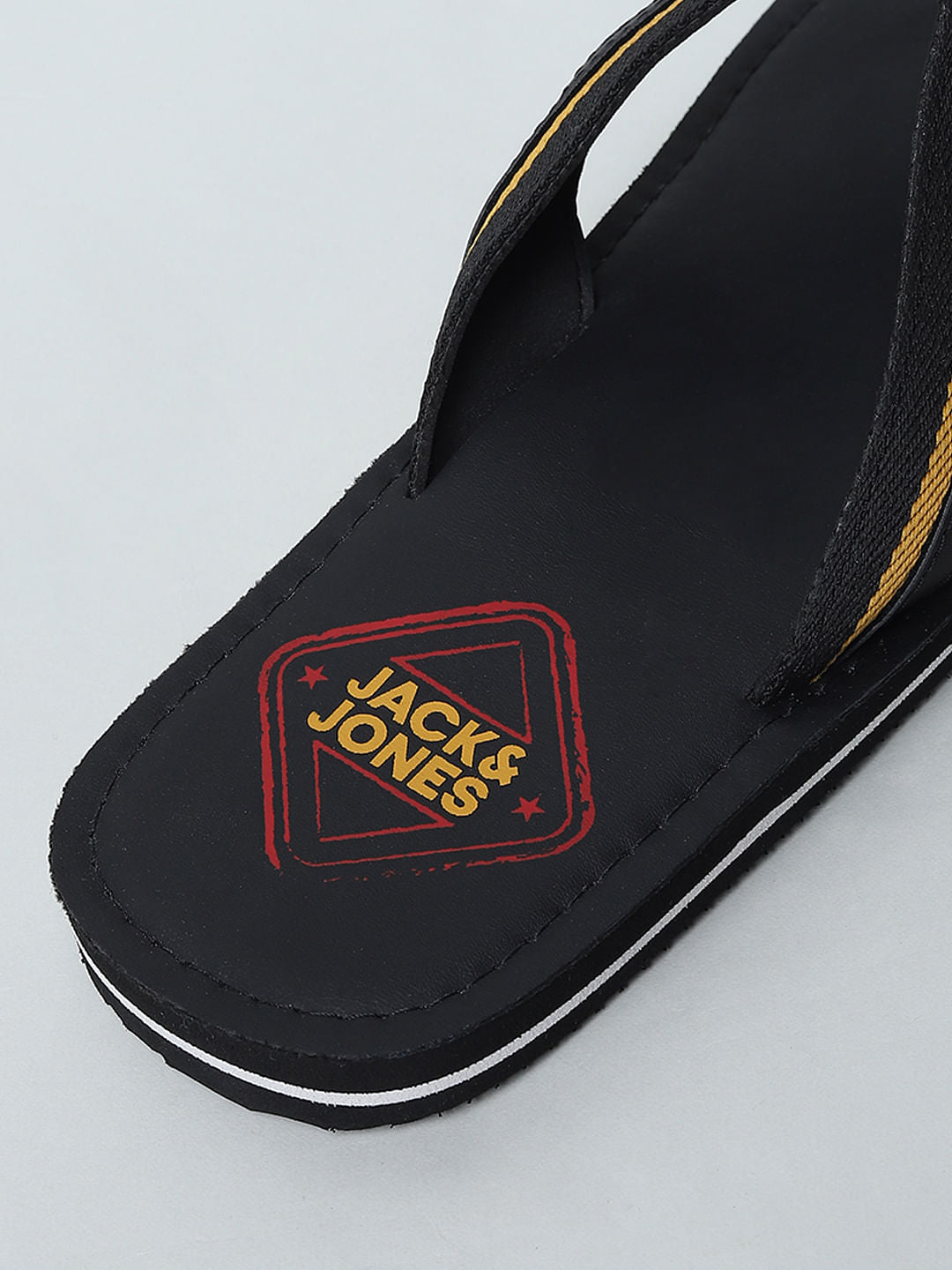 Black Logo Print Flip Flops