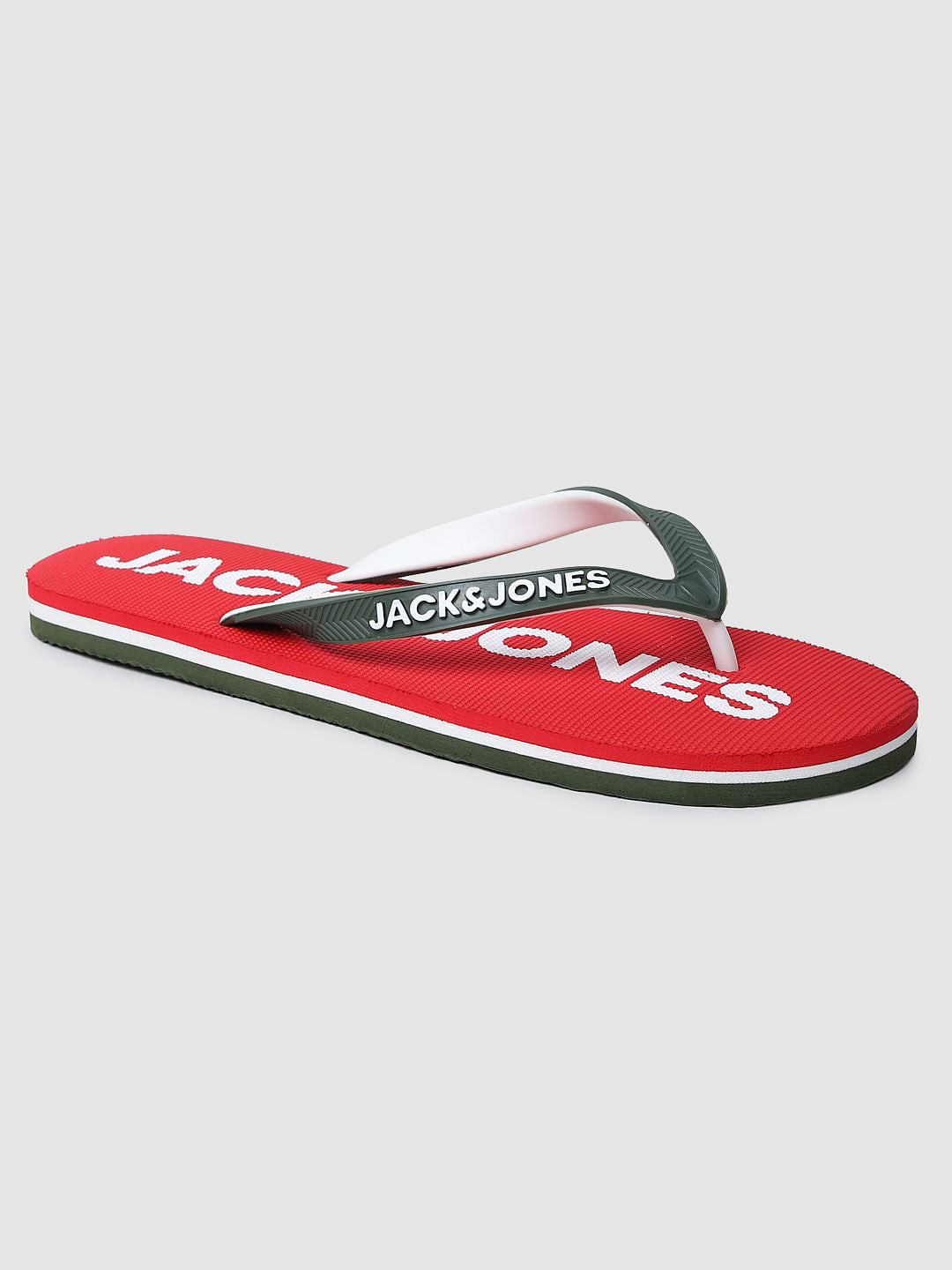Red Colourblocked Flip Flops