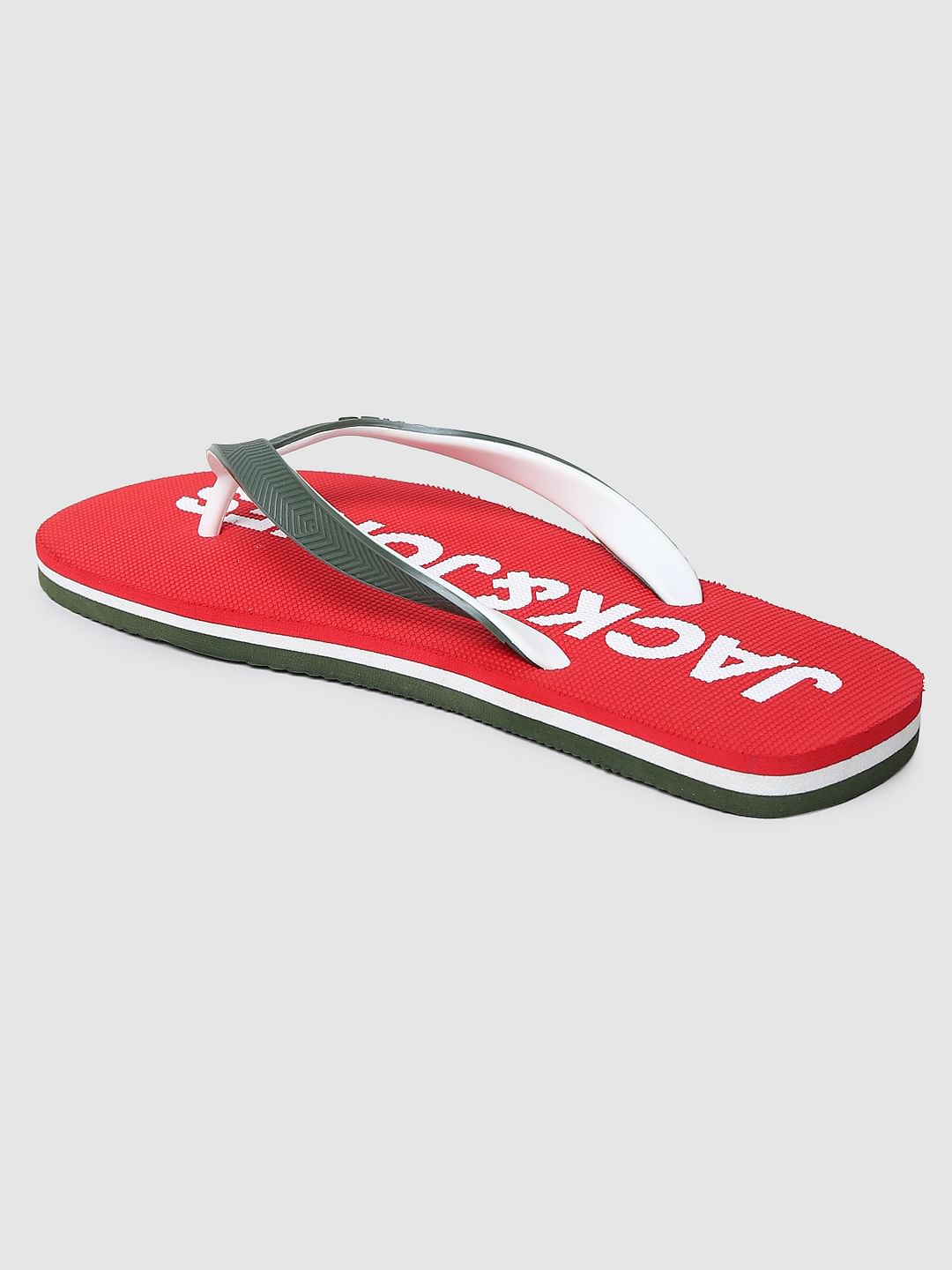Red Colourblocked Flip Flops