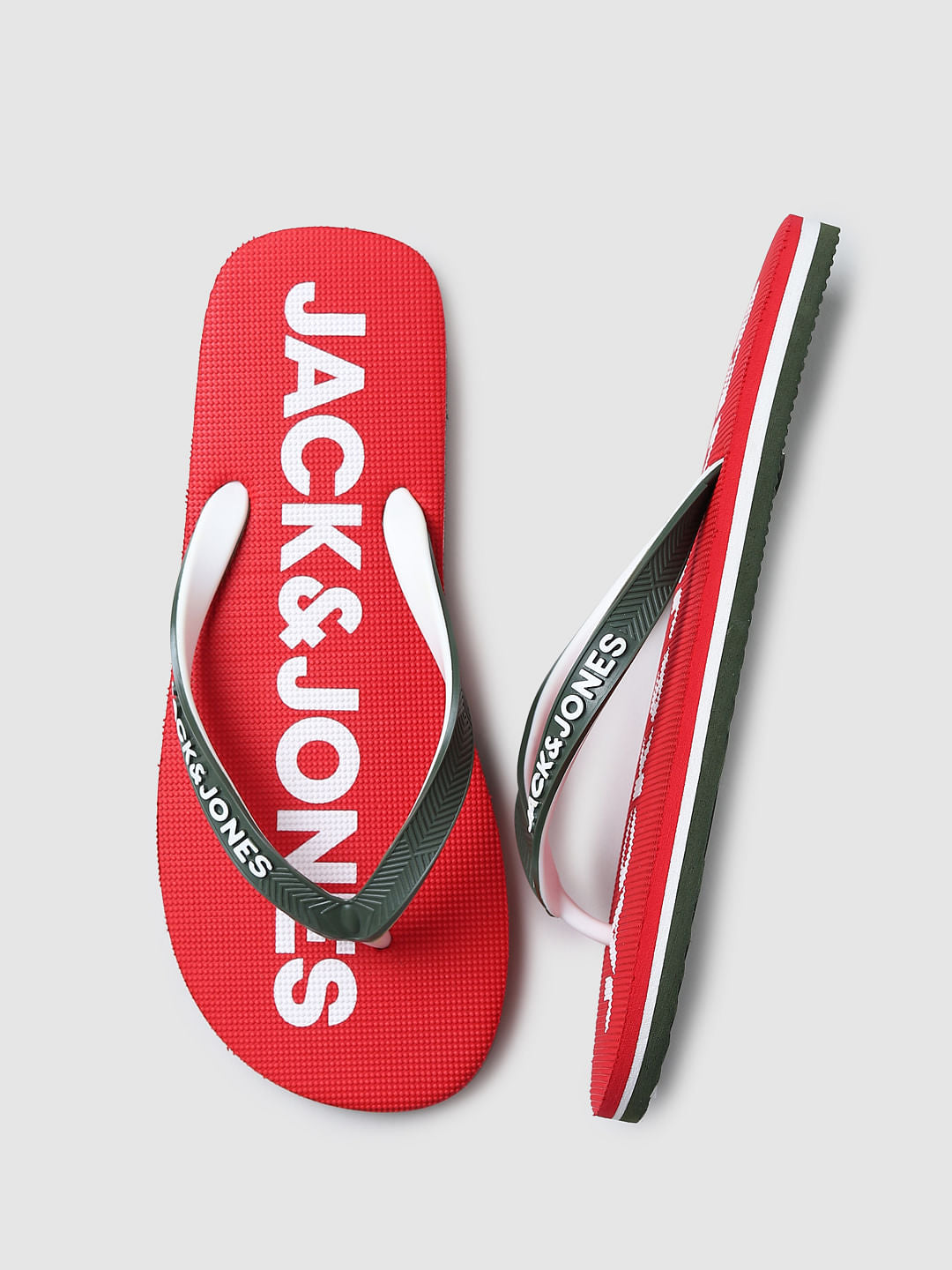 Red Colourblocked Flip Flops