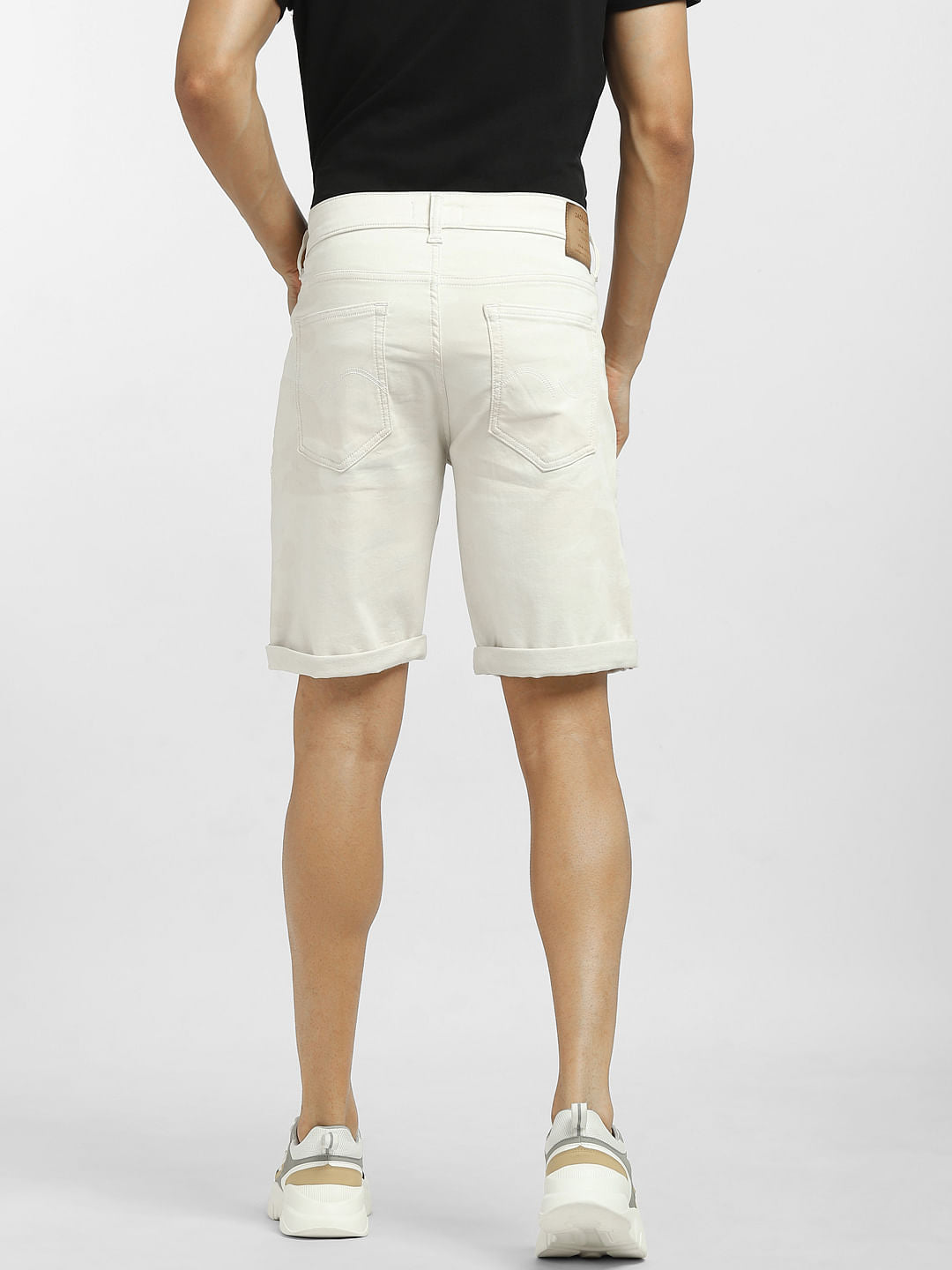White Low Rise Denim Shorts