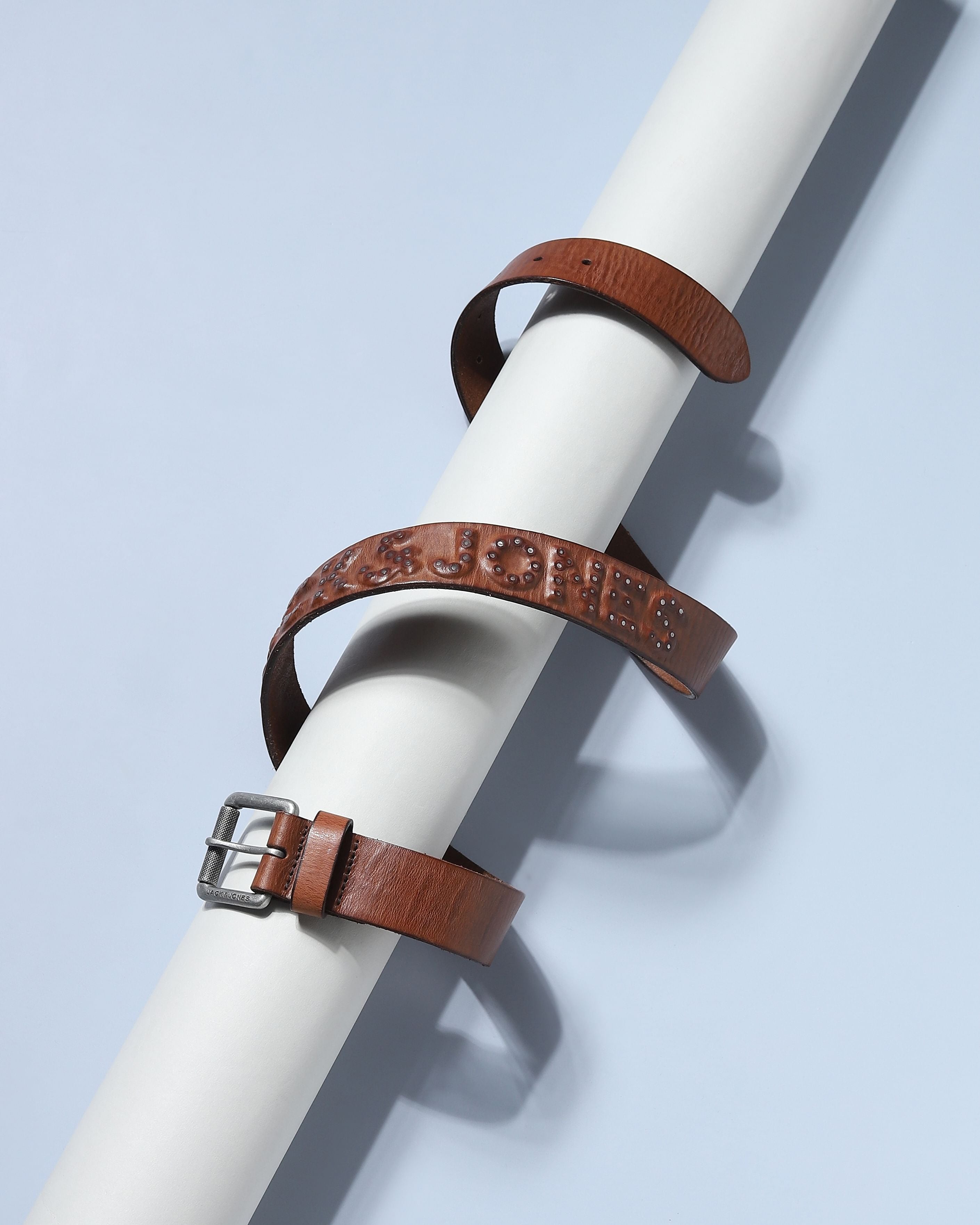 Brown Studded Leather Belt