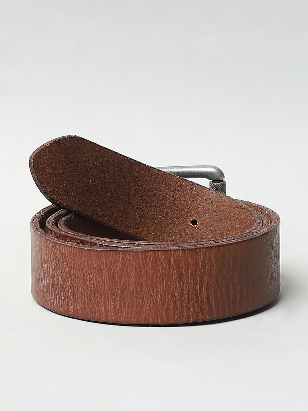 Brown Studded Leather Belt