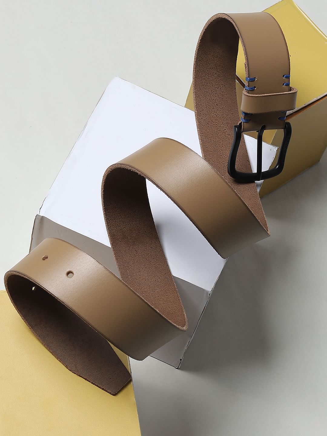 Beige Leather Belt