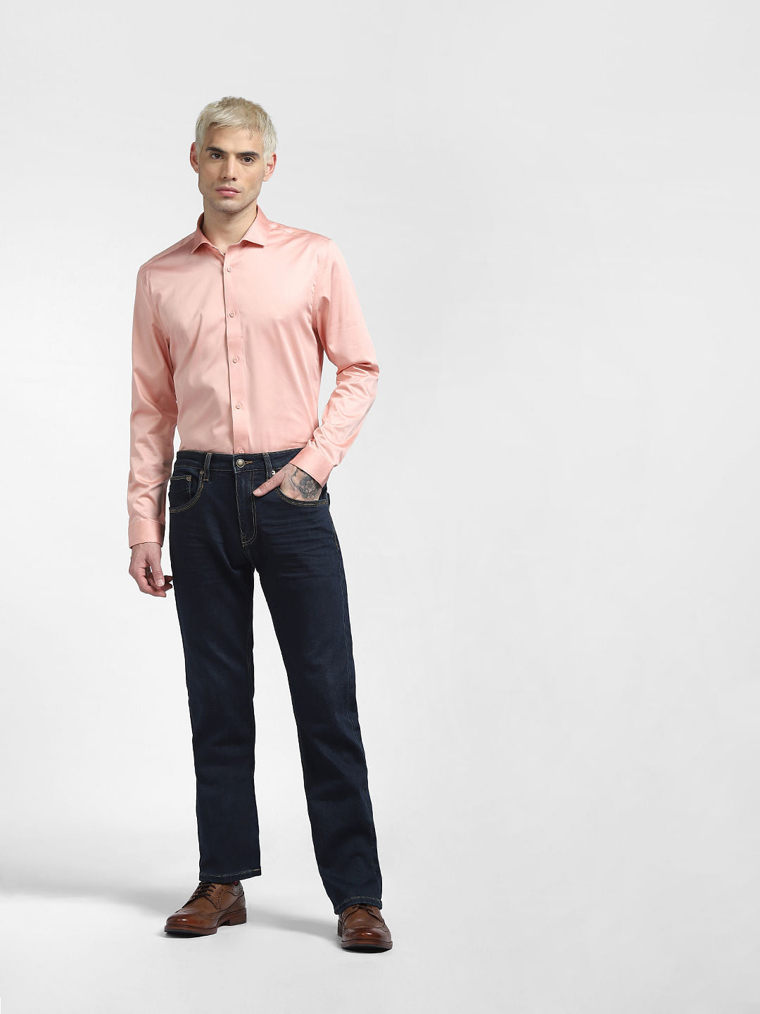 Peach Full Sleeves Shirt