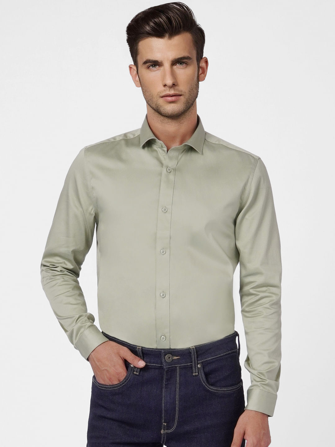 Light Green Full Sleeves Shirt